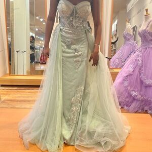 Sage green corset dress